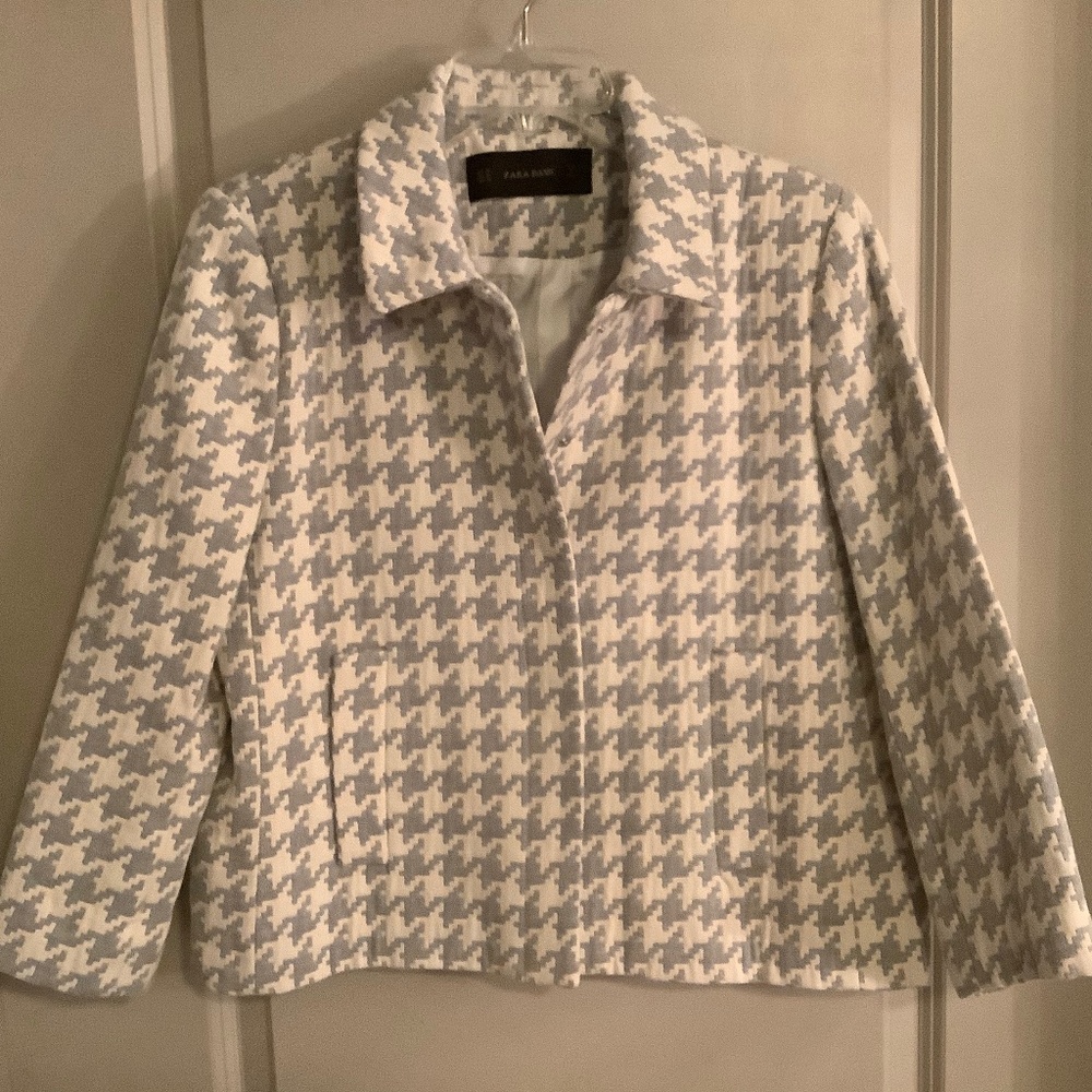 ZARA Houndstooth Blazer Jacket XL - Picture 3 of 5